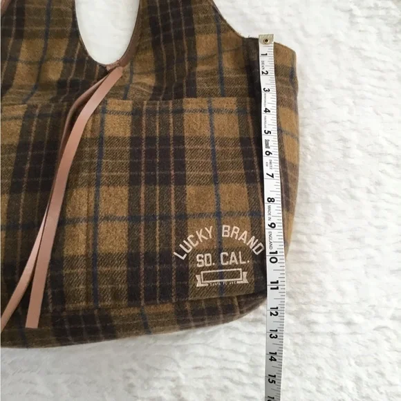 Lucky brand hobo topanga tan plaid bag nwt - Picture 6 of 13